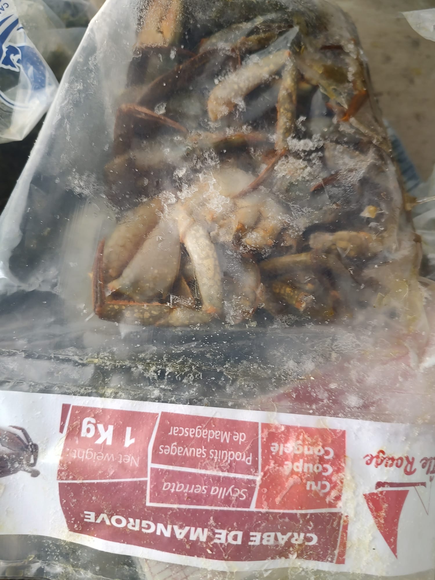 Crabe/carton de 9 kg